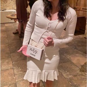 **Bride to be event white 3 piece outfit**